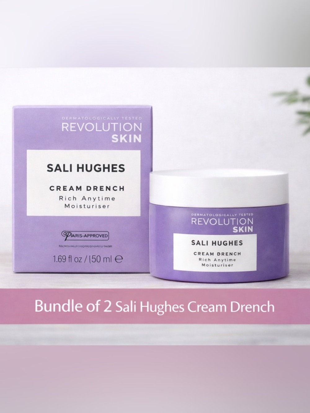 Sali Hughes Cream Drench Moisturizer Bundle of 2 NEW 50ml